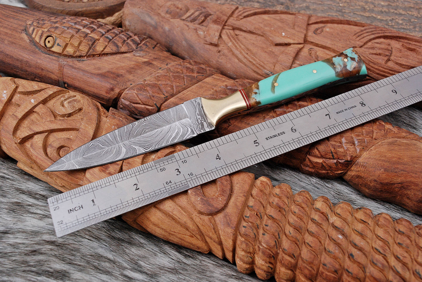 Custom Hand Forged Damascus Steel Double Edge Blade Dagger With Sheath
