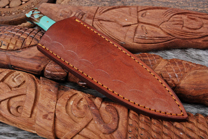 Custom Hand Forged Damascus Steel Double Edge Blade Dagger With Sheath
