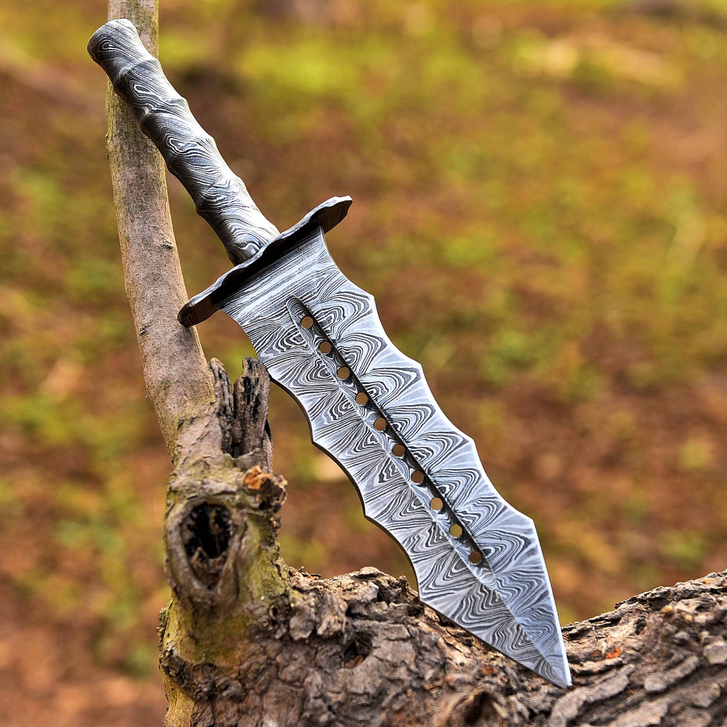 Custom Handmade Damascus Steel Double Edge Dagger Knife Damascus Handle