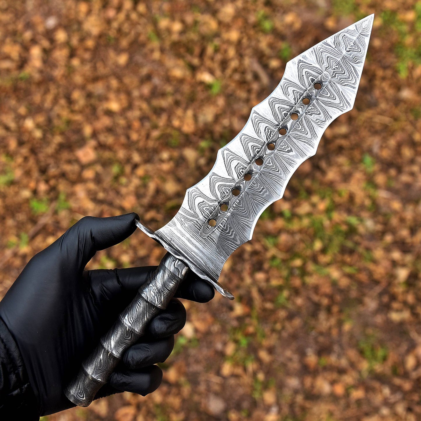 Custom Handmade Damascus Steel Double Edge Dagger Knife Damascus Handle