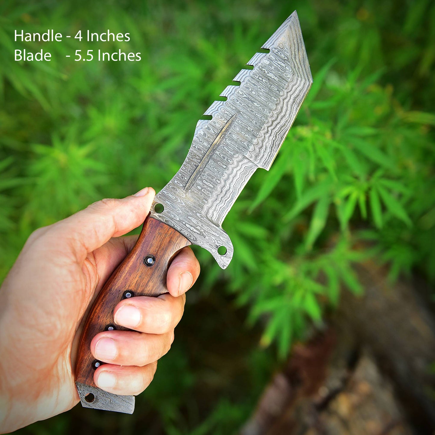 Heavy Duty Handmade Damascus Steel Tracker Bushcraft Camping Knife