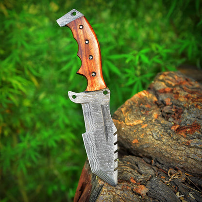 Heavy Duty Handmade Damascus Steel Tracker Bushcraft Camping Knife