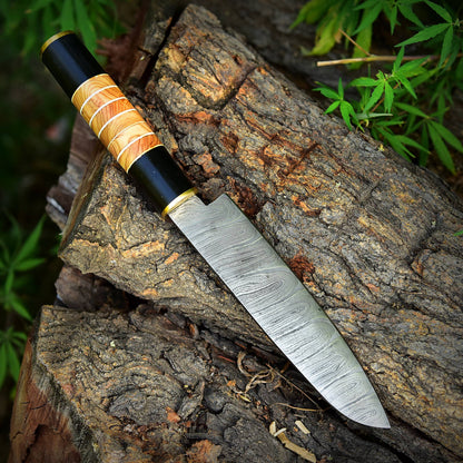Handmade Damascus Steel Chef Knife Kitchen Knife Wood Resin Handle