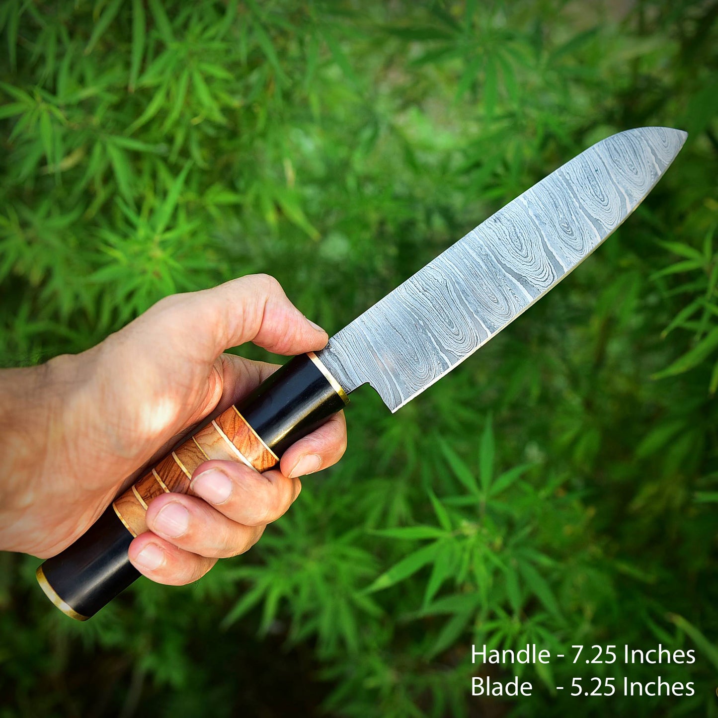 Handmade Damascus Steel Chef Knife Kitchen Knife Wood Resin Handle