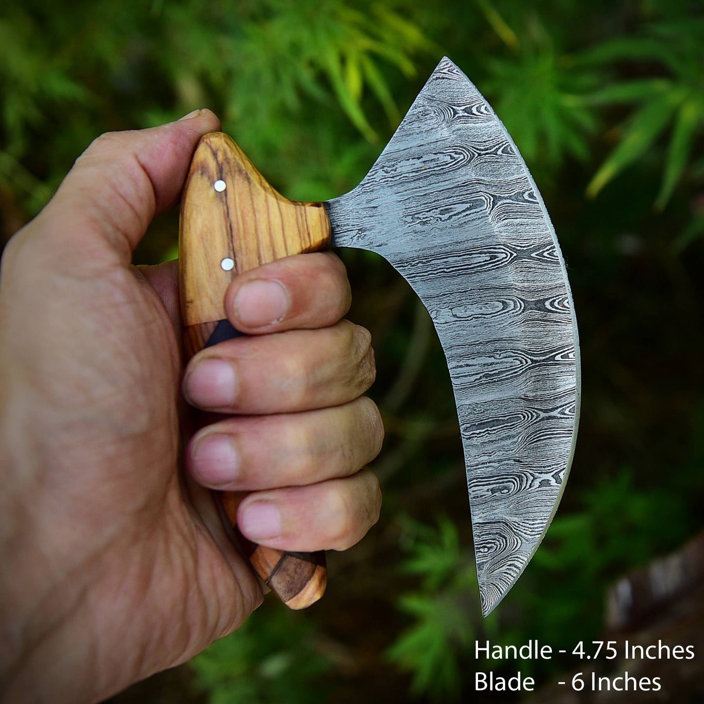 Handmade Damascus Steel Blade Pizza Cutter Knife Kitchen Knife With Sheath