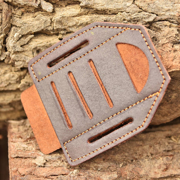Custom Handmade Full Grain Leather Outdoor Folding Knife Sheath