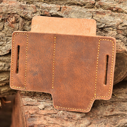 Custom Handmade Top Grain Leather Folding Knife Sheath