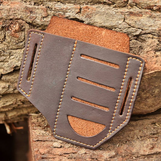Handcrafted Top Grain Leather EDC Folding Knife Protection Sheath