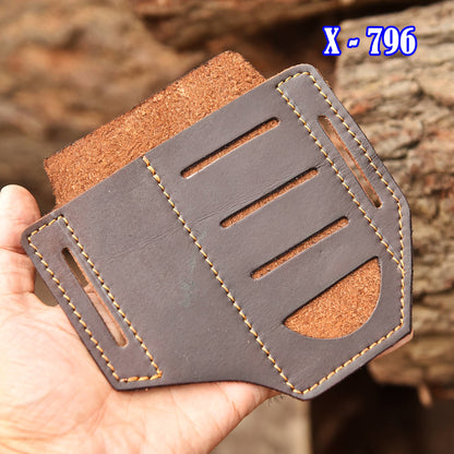 Handcrafted Top Grain Leather EDC Folding Knife Protection Sheath