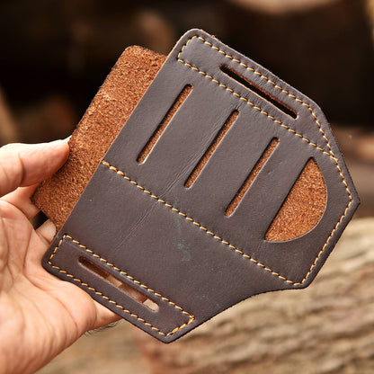 Handcrafted Top Grain Leather EDC Folding Knife Protection Sheath
