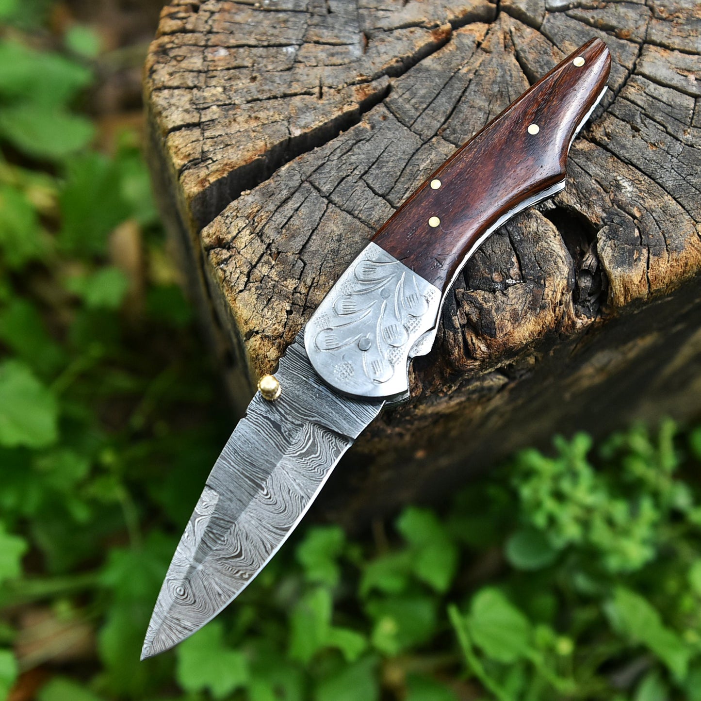 Handmade Damascus Folding Blade Pocket Knife Premium Everyday Carry Tool
