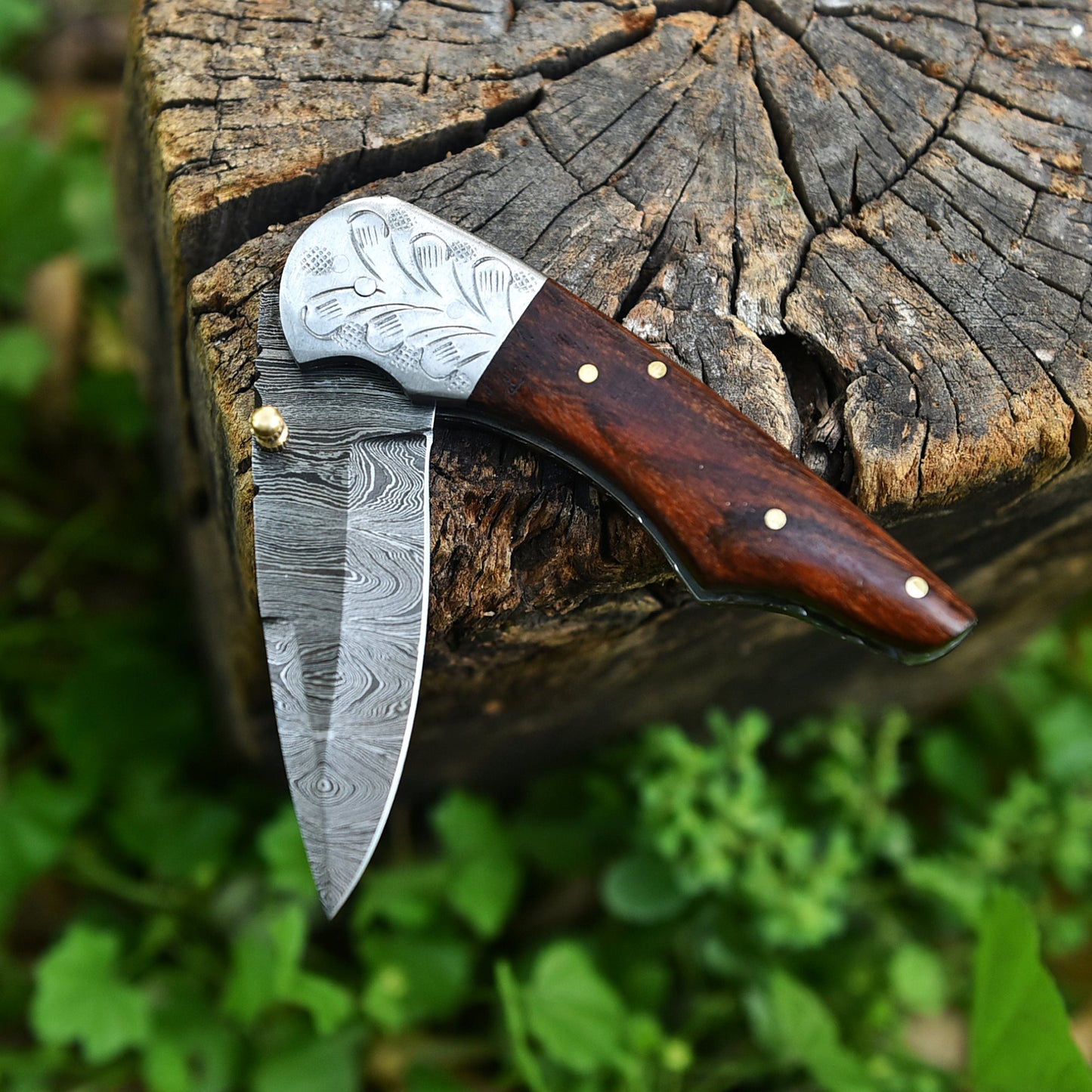 Handmade Damascus Folding Blade Pocket Knife Premium Everyday Carry Tool