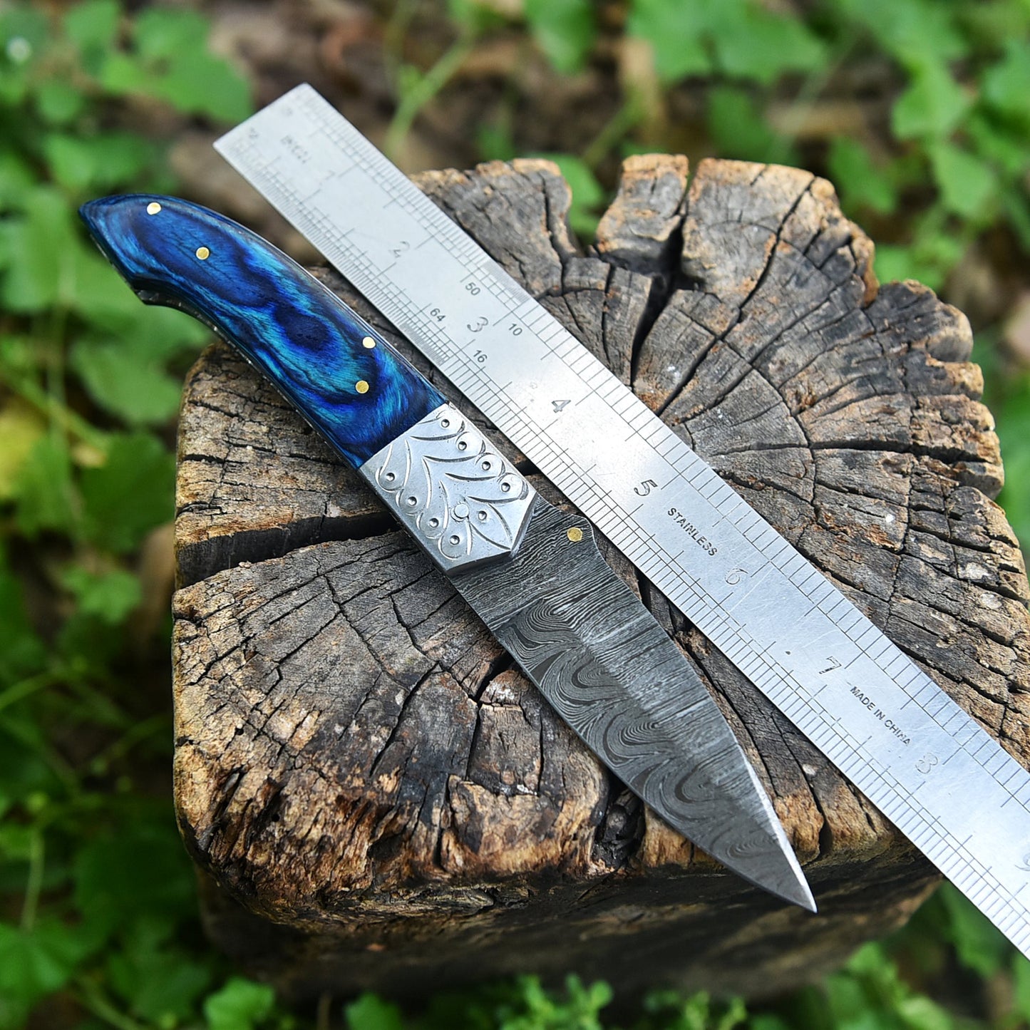 Hand Forged Collector Edition Damascus Steel Folding Blade Pocket Knife EDC
