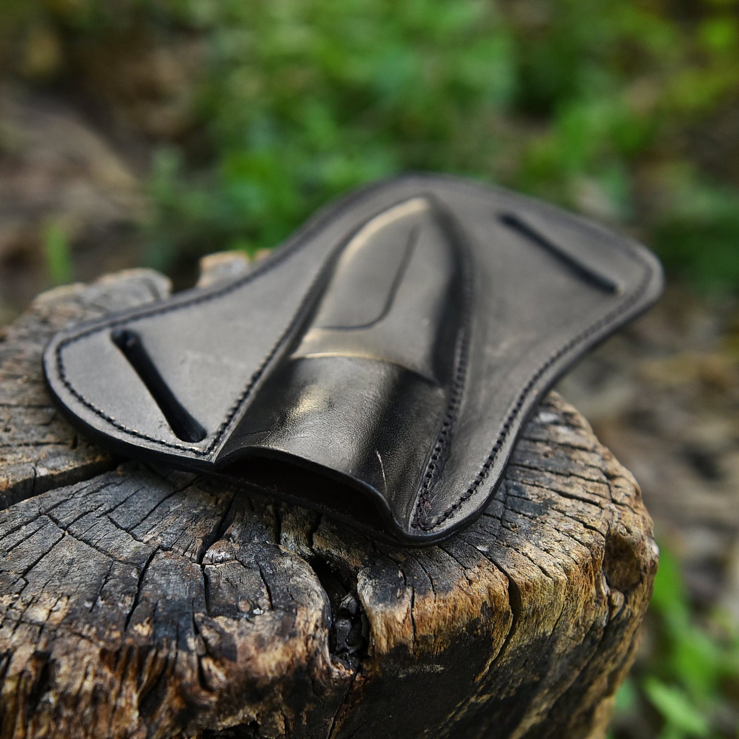 Handmade Genuine Leather Pancake Fixed Blade Knife Sheath Belt Carry Holster