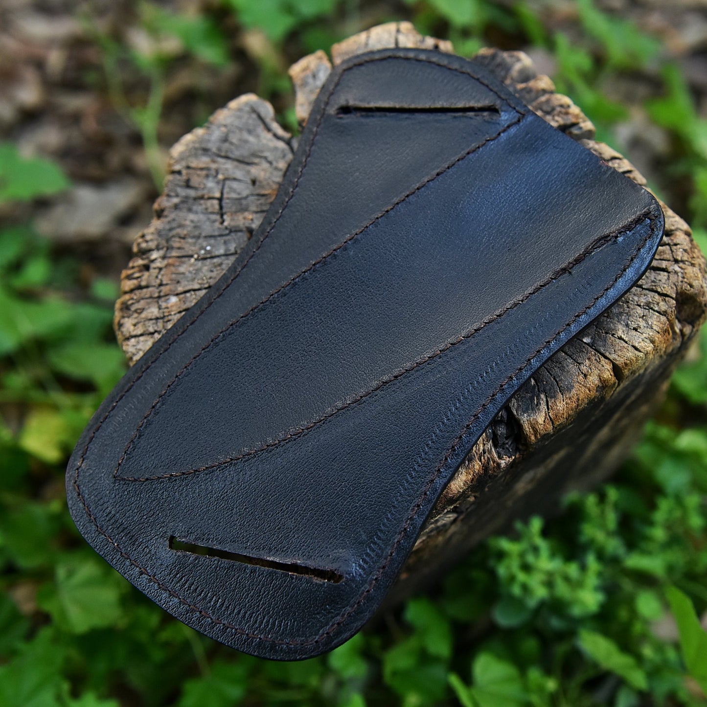 Handmade Genuine Leather Pancake Fixed Blade Knife Sheath Belt Carry Holster