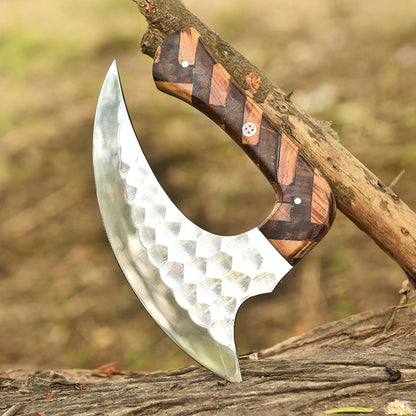 Luxury EDC Handmade Carbon Steel D2 Blade Alaska Knife  With Sheath