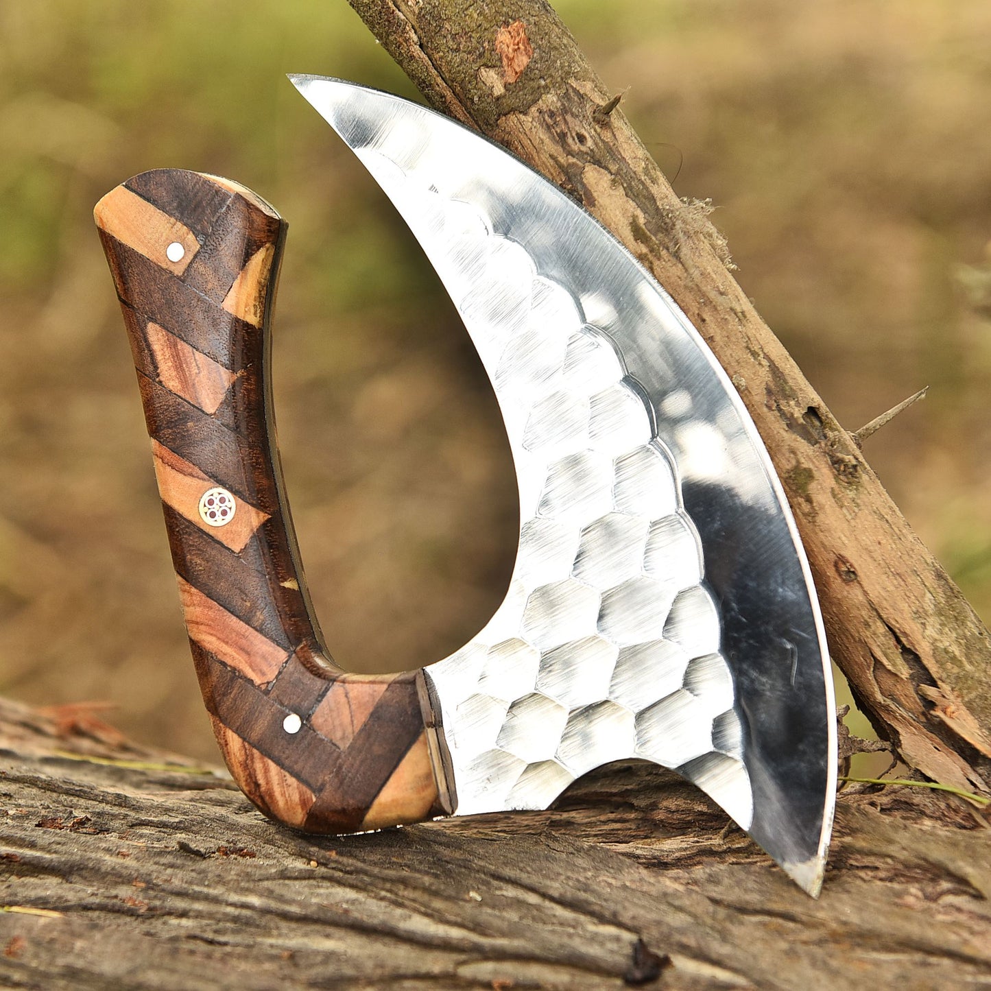 Luxury EDC Handmade Carbon Steel D2 Blade Alaska Knife  With Sheath