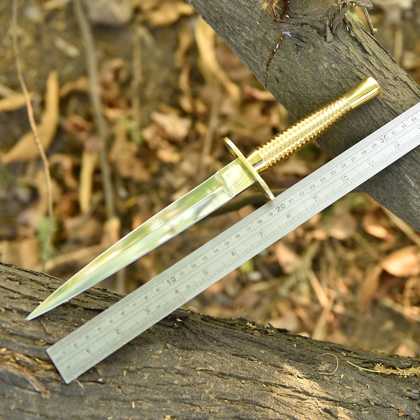 Elite EDC Handmade Double Edge Carbon Steel Dagger Knife Brass Handle