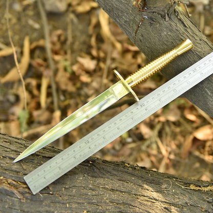 Elite EDC Handmade Double Edge Carbon Steel Dagger Knife Brass Handle