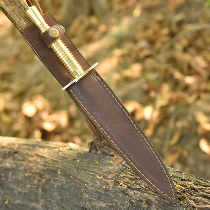 Elite EDC Handmade Double Edge Carbon Steel Dagger Knife Brass Handle