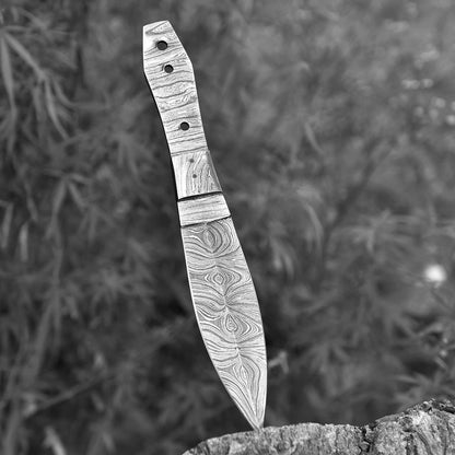 Custom Forged Damascus Steel Full Tang Dagger Knife Blank Blade
