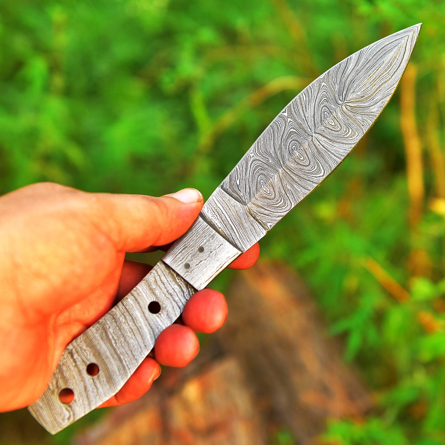 Custom Forged Damascus Steel Full Tang Dagger Knife Blank Blade