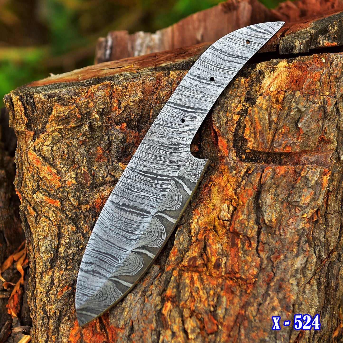 Custom Handmade Damascus Steel Full Tang Skinner Blank Blade