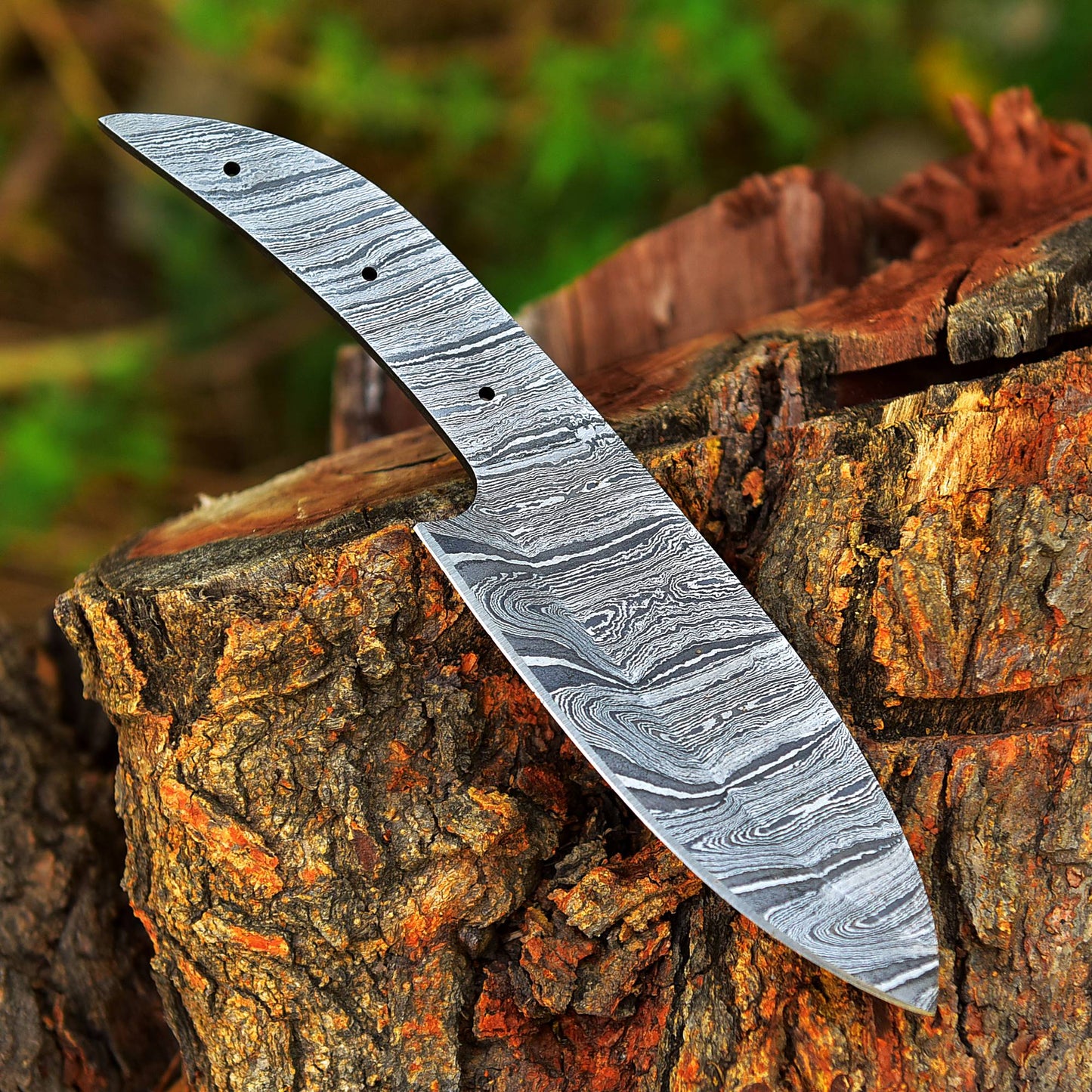 Custom Handmade Damascus Steel Full Tang Skinner Blank Blade