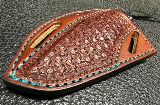 Handmade Pancake Leather Sheath for Fixed Blade Knife - Custom-Fitted Accessory for Hunting, Camping Outdoors Men's Gift