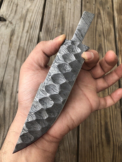 Custom Hand Forged Damascus Steel Blade Full Tang Blank Blade