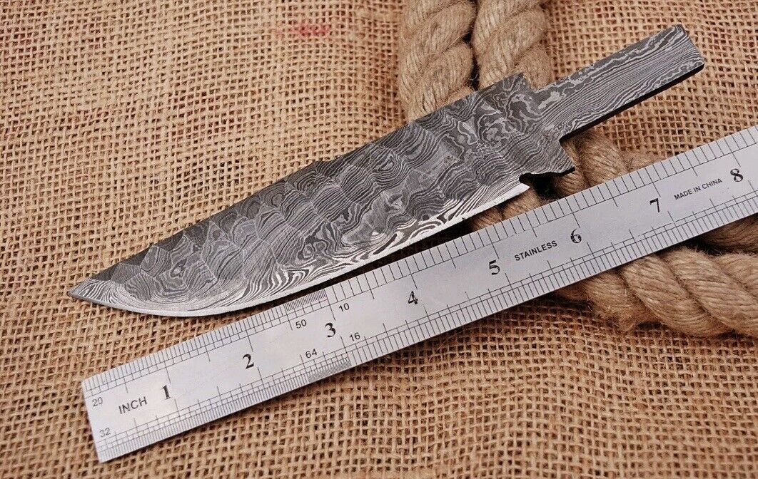 Custom Hand Forged Damascus Steel Blade Full Tang Blank Blade