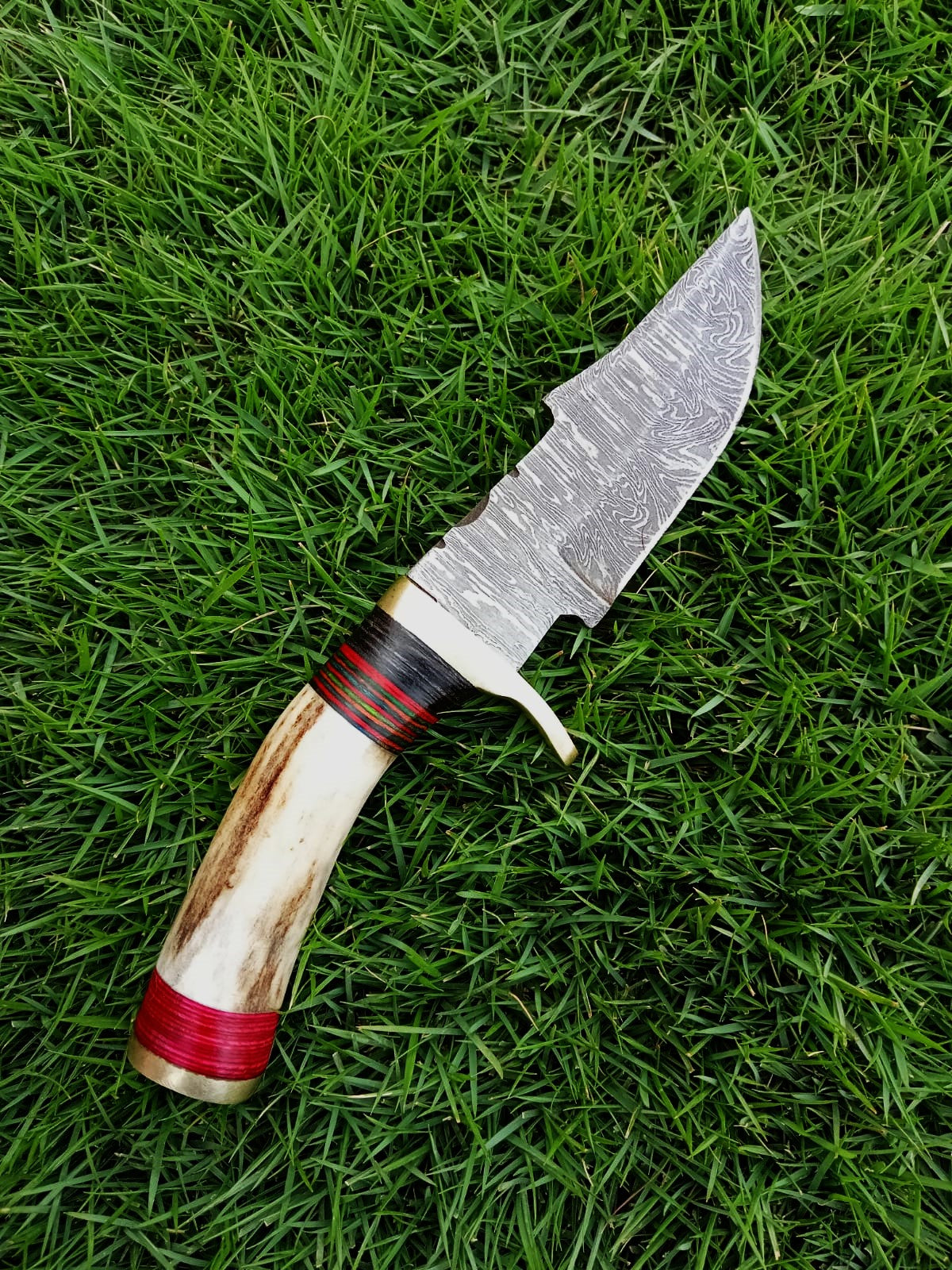 Handmade Damascus Steel Skinner Outdoor Camping Adventure Knife