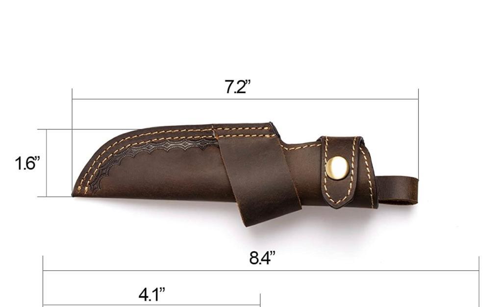 Handmade Cowhide Leather Fixed Blade Knife Belt Carry Sheath