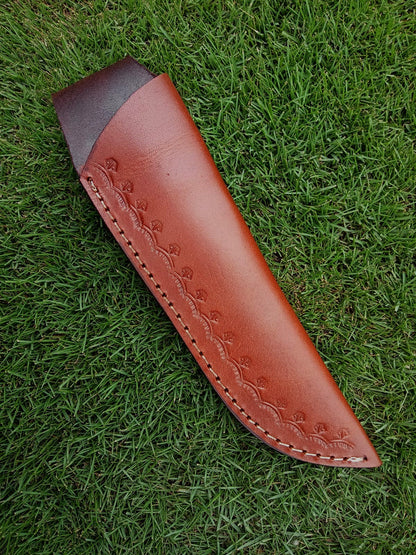 Custom Hand Stitched Top Grain Leather Fixed Blade Knife Sheath