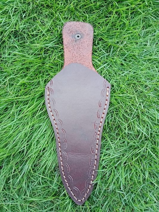 Custom Hand Stitched Full Grain Leather Fixed Blade Boot Knife Sheath