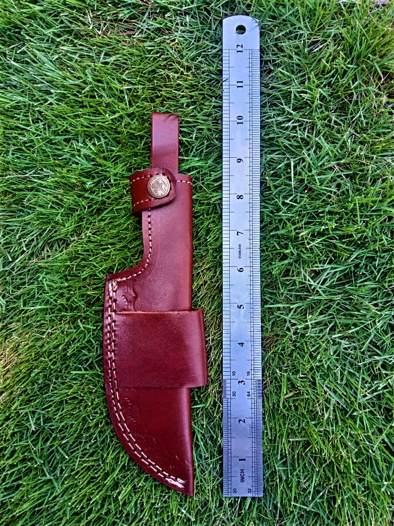 Handmade Cowhide Leather Fixed Blade Knife Belt Carry Sheath