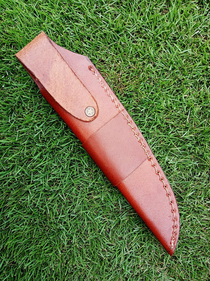 Handmade Full Grain Leather Knife Fixed Blade Outdoor Camping Sheath