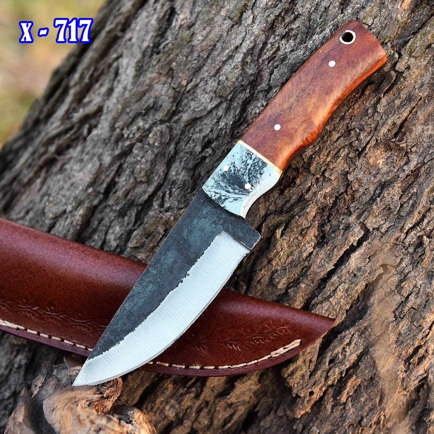 Custom Handmade Carbon Steel Blade Outdoor Fixed Blade Skinning Knife
