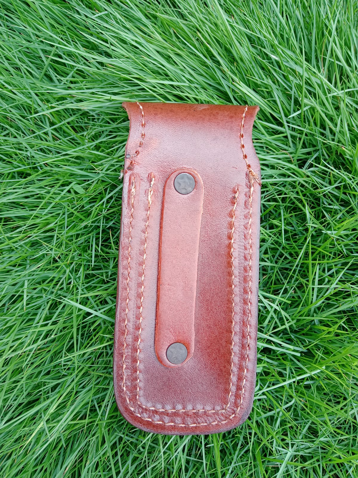 Custom Hand Stitched Top Grain Leather Folding Knife Engraved Sheath