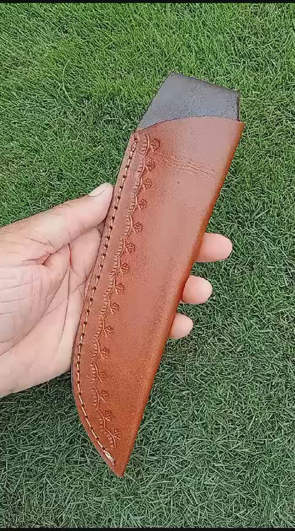 Custom Hand Stitched Top Grain Leather Fixed Blade Knife Sheath