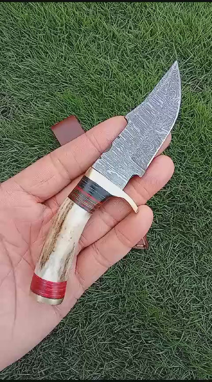 Handmade Damascus Steel Skinner Outdoor Camping Adventure Knife