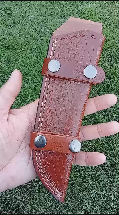Handmade Genuine Leather Tracker Knife Fixed Blade Knife Sheath