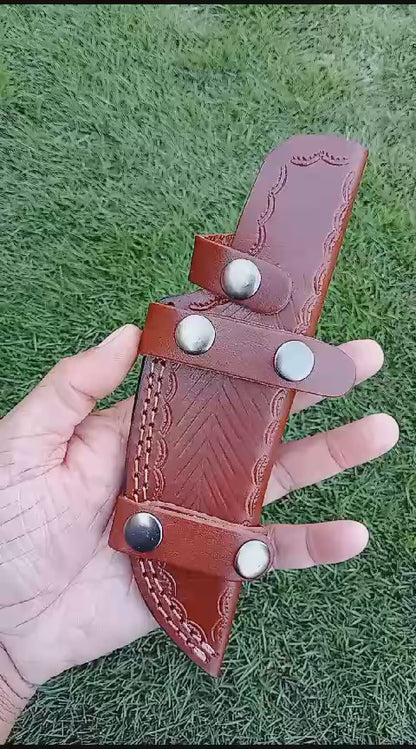 Custom Handmade Leather Tracker Skinner Fixed Blade Outdoor Knife Sheath